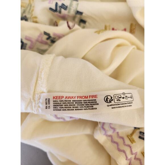 NWD By Anthropologie Embroidered Maxi Dress Size S Ivory #9E419 - Picture 16 of 16